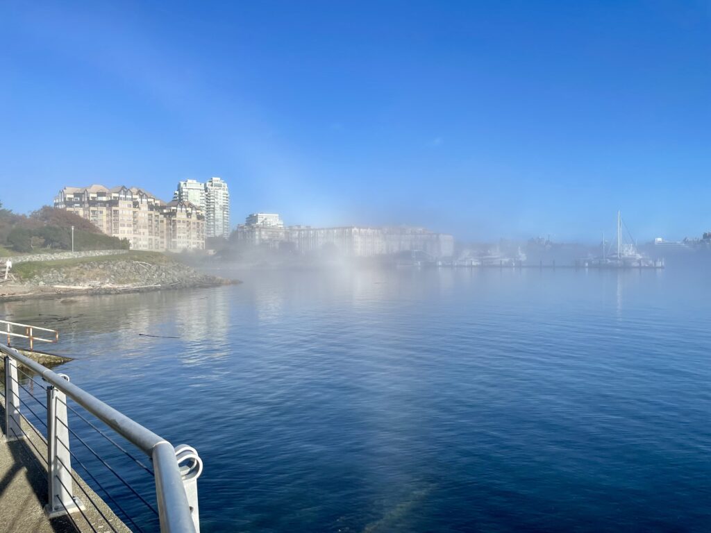 White Light Bow over water. BC